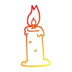 warm gradient line drawing cartoon burning candle