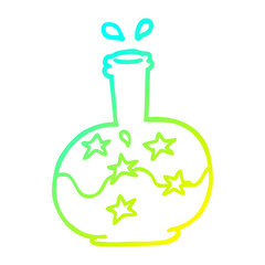 cold gradient line drawing cartoon magic potion