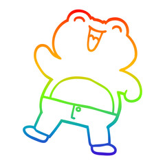 rainbow gradient line drawing cartoon frog