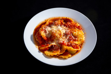 Ravioli with tomato sauce