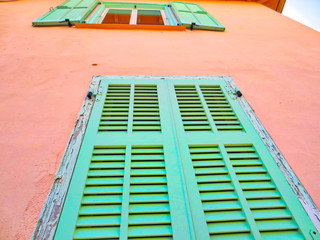 Scenic Villefranche streets in historic city center close to the sea promenade