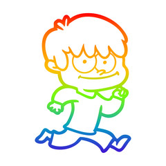 rainbow gradient line drawing happy cartoon man