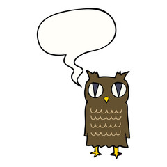 cartoon owl and speech bubble