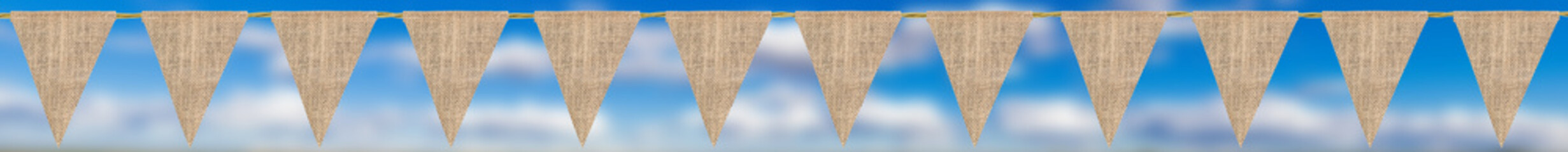 Guirlande de drapeaux en toile de jute 