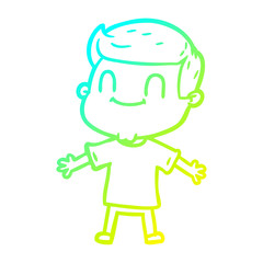 cold gradient line drawing cartoon friendly man