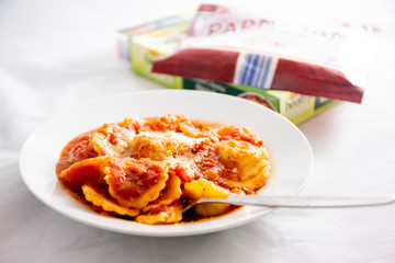Ravioli with tomato sauce