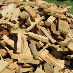 Firewood pile for heating in winter