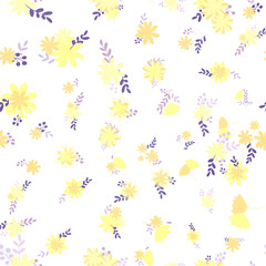 yellow warm simple plain vector smooth flowers in seamless pattern