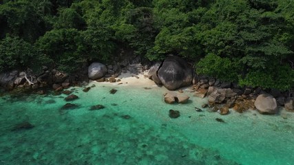 Aerial view on archipelago of Surin islands in Thailand's southern Phang Nga province