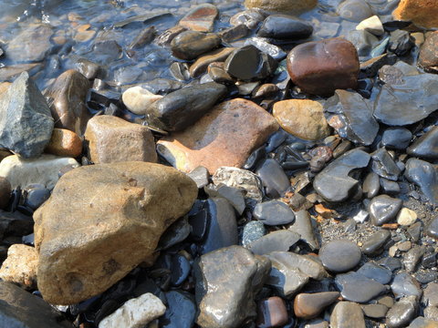 A stone on the bank of a horon river.