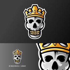 King of skull sport or esport gaming mascot logo template