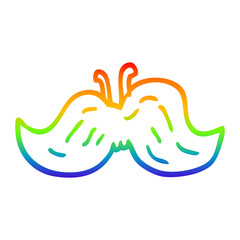 rainbow gradient line drawing cartoon mustache