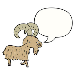 cartoon goat and speech bubble