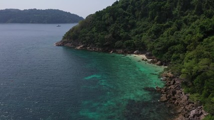 Aerial view on archipelago of Surin islands in Thailand's southern Phang Nga province