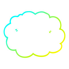 cold gradient line drawing cartoon cloud