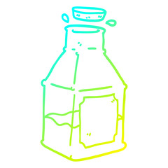 cold gradient line drawing cartoon drink in decanter