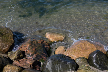 Sea stones rocks washed by sea waves-seascape