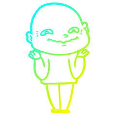 cold gradient line drawing cartoon creepy guy