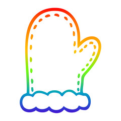 rainbow gradient line drawing cartoon oven mitts