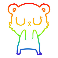 rainbow gradient line drawing peaceful cartoon polar bear