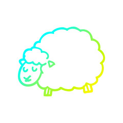 cold gradient line drawing cartoon sheep