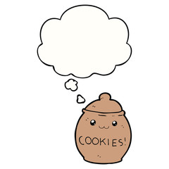 cartoon cookie jar and thought bubble