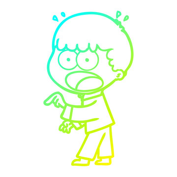 recommend clip art: cold gradient line drawing cartoon shocked man pointing