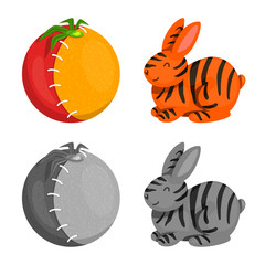 Vector design of test and synthetic logo. Collection of test and laboratory vector icon for stock.