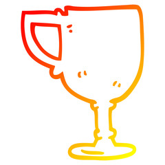 warm gradient line drawing cartoon gold cup