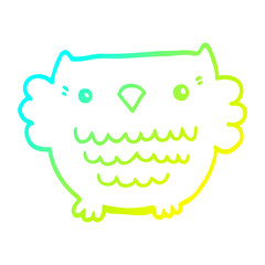 cold gradient line drawing cartoon owl