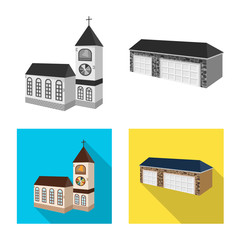 Isolated object of facade and housing icon. Collection of facade and infrastructure vector icon for stock.