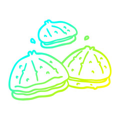 cold gradient line drawing cartoon fresh oysters