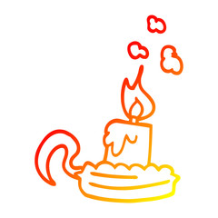 warm gradient line drawing cartoon candle stick holder