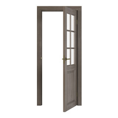 Interroom door isolated on white background. 3D rendering.