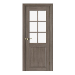 Interroom door isolated on white background. 3D rendering.