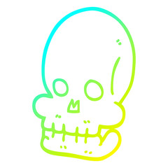 cold gradient line drawing cartoon spooky skull