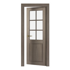 Interroom door isolated on white background. 3D rendering.