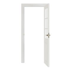 Interroom door isolated on white background. 3D rendering.