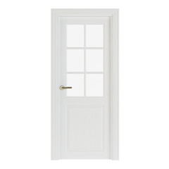 Interroom door isolated on white background. 3D rendering.
