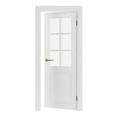 Interroom door isolated on white background. 3D rendering.