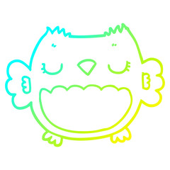cold gradient line drawing cute cartoon owl