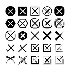 wrong mark symbols set