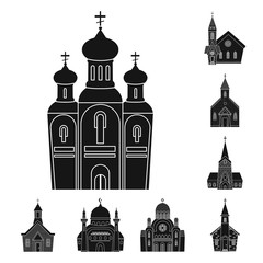 Vector design of house and parish logo. Collection of house and building vector icon for stock.