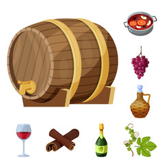 Obraz premium Vector illustration of grape and winery sign. Collection of grape and manufacturing stock vector illustration.
