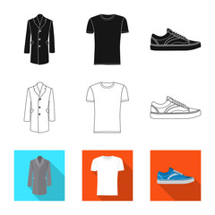 Vector design of man and clothing icon. Set of man and wear vector icon for stock.