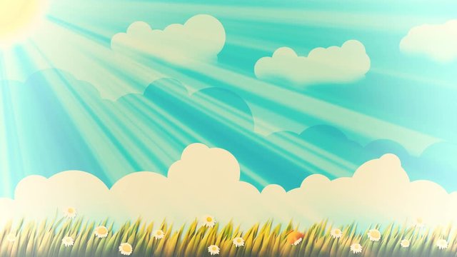 Hand draw like sky with sun rays