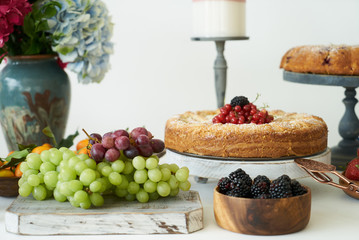 Catering wedding buffet for events. Dessert table in restaurant
