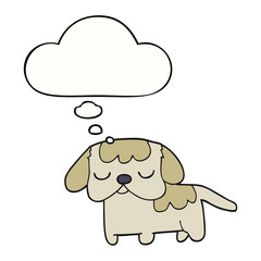 cute cartoon puppy and thought bubble