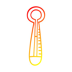 warm gradient line drawing cartoon medical thermometer