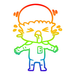 rainbow gradient line drawing weird cartoon alien
